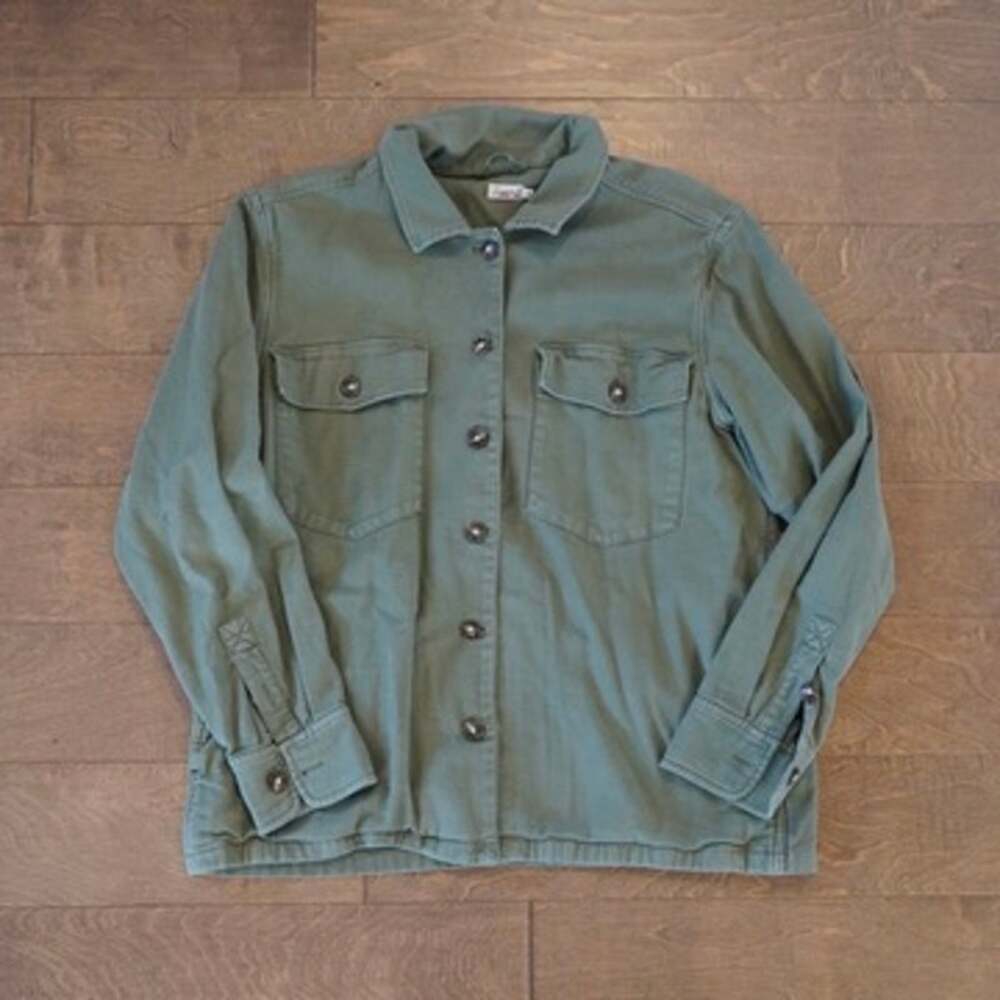 Faherty Long Sleeve Collared Button Closure Shirt Green Mens Size Large